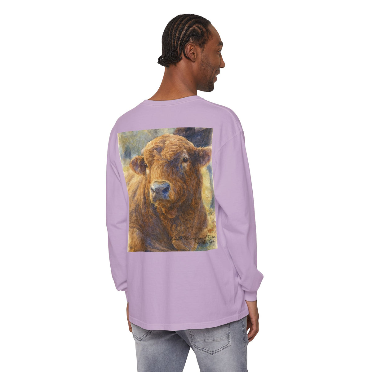 Kaolin Flowers and Farm DJ Mascot- Long Sleeve T-Shirt