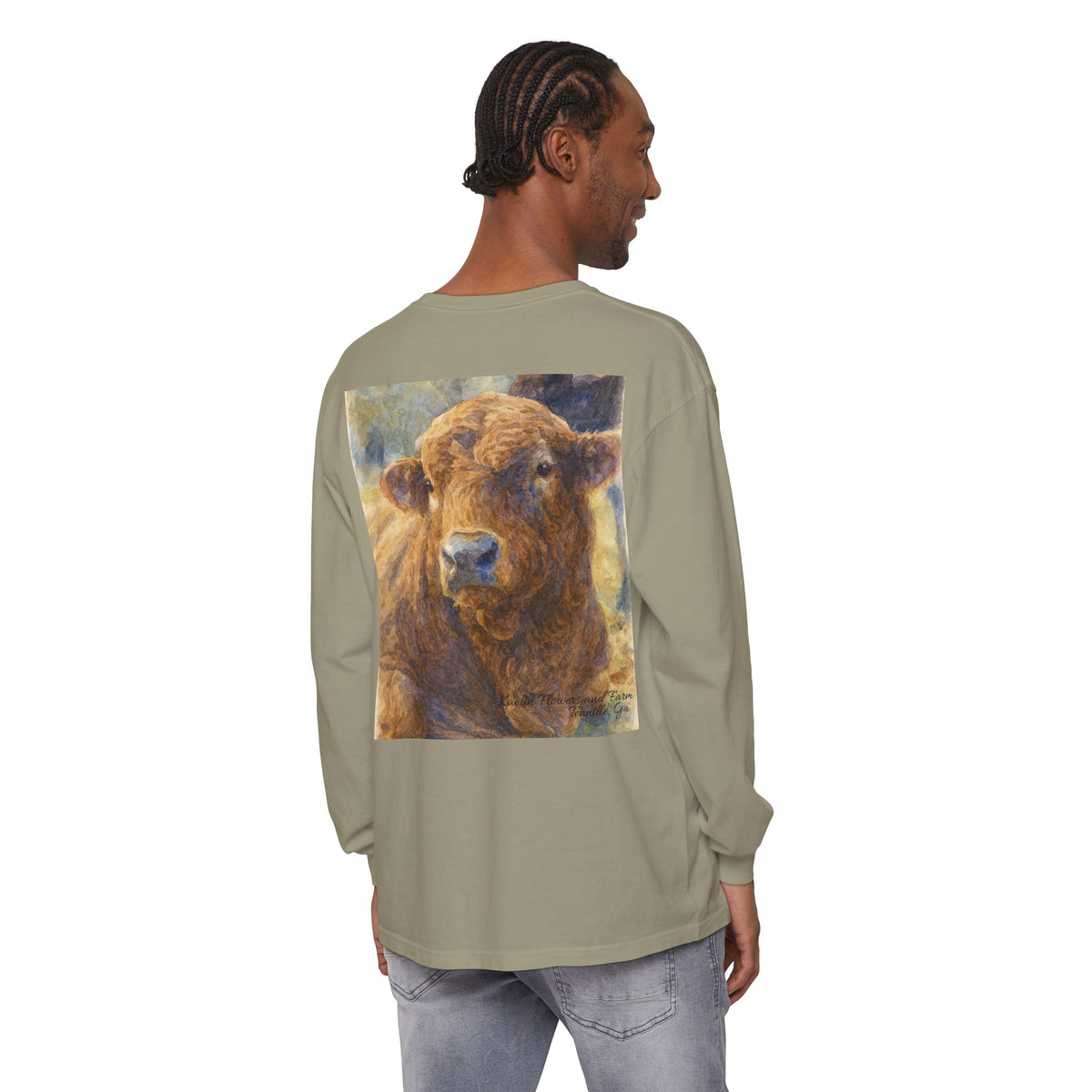 Kaolin Flowers and Farm DJ Mascot- Long Sleeve T-Shirt