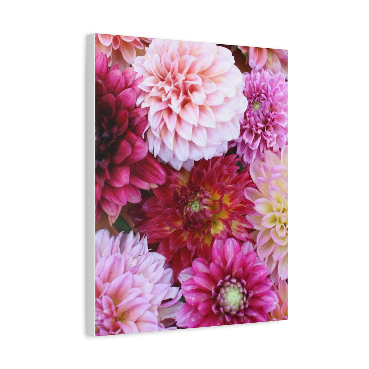 Dahlia Flat Lay Matte Canvas Print
