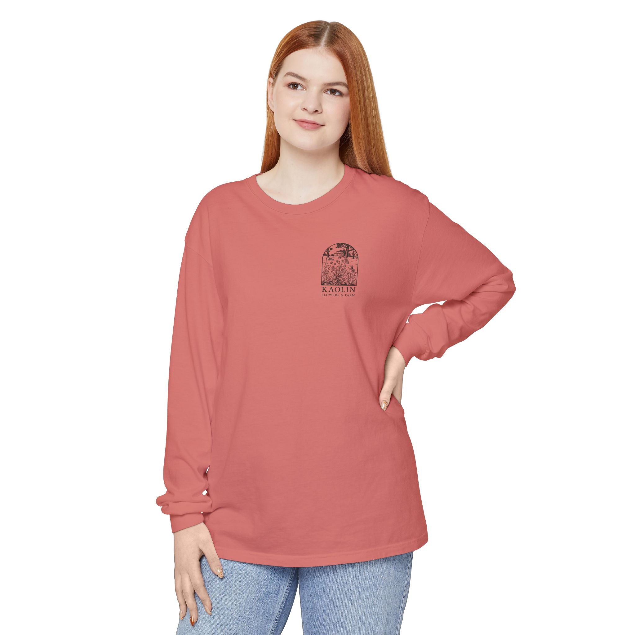 Black Copper Marans Foggy Morning Long Sleeve T-Shirt- Kaolin Flowers and Farm