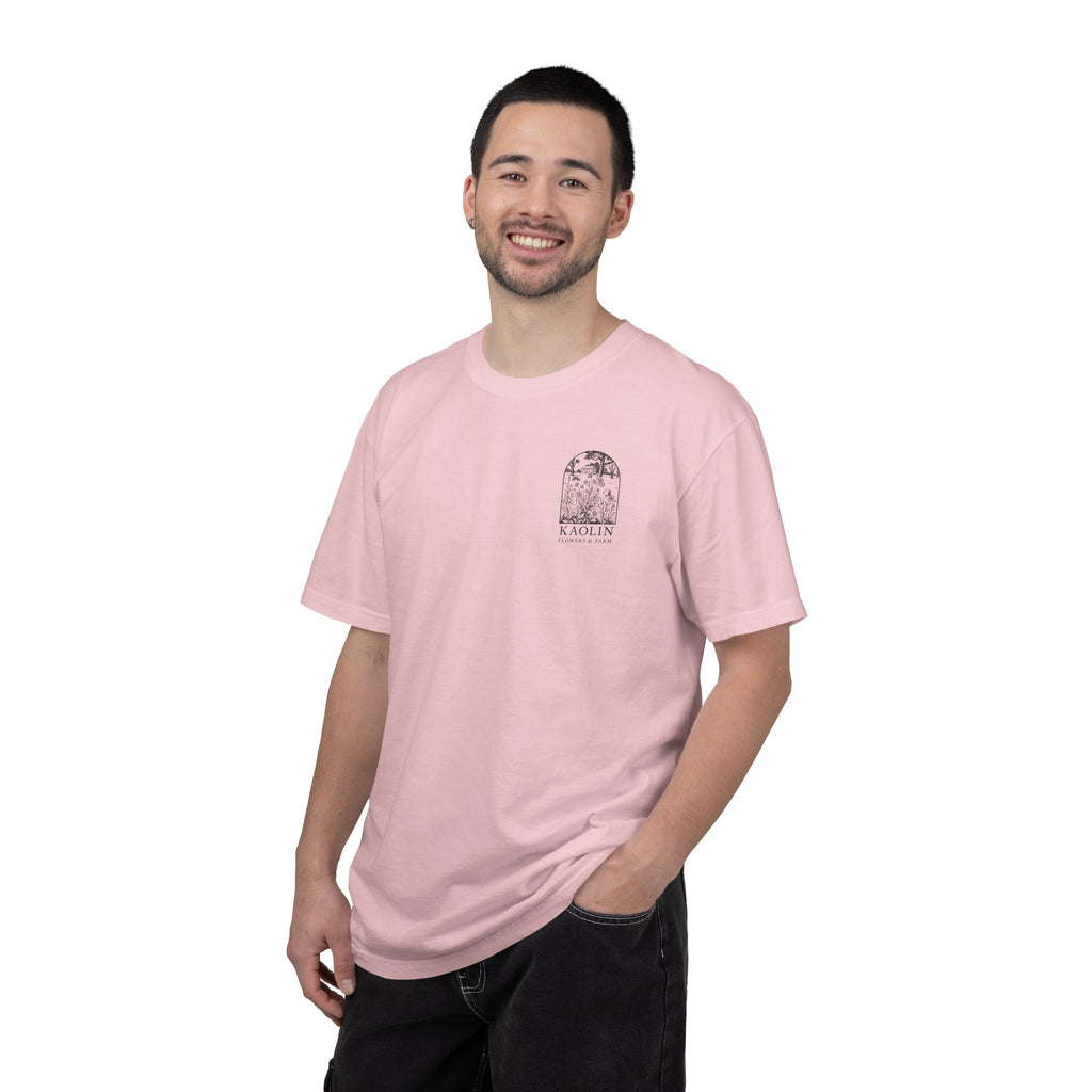 Don’t Make Me Blush Dahlia T-Shirt — Kaolin Flowers and Farm