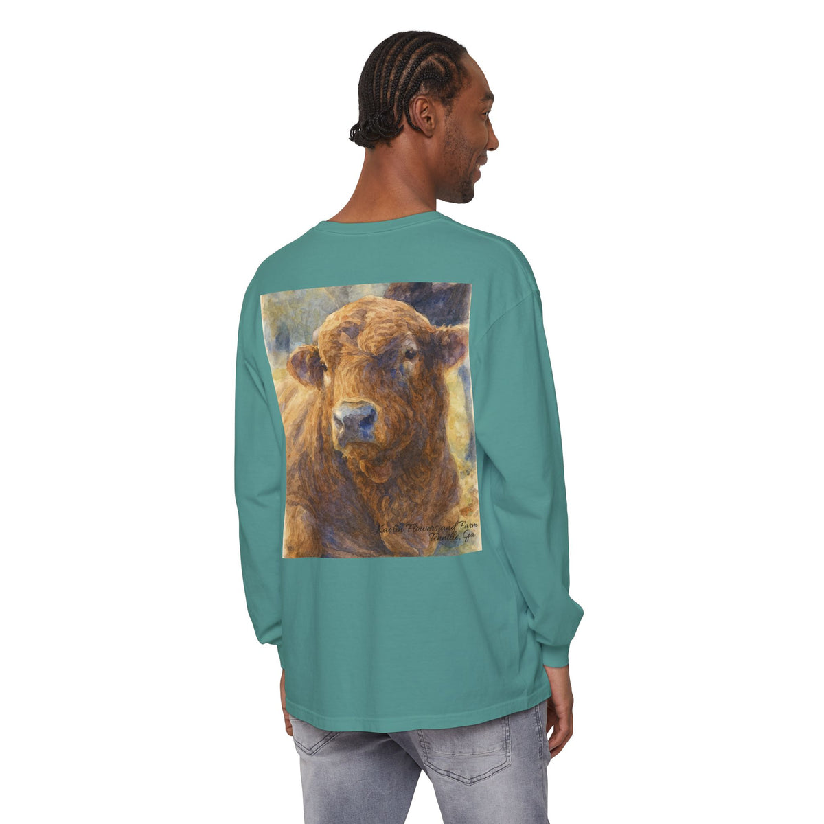 Kaolin Flowers and Farm DJ Mascot- Long Sleeve T-Shirt