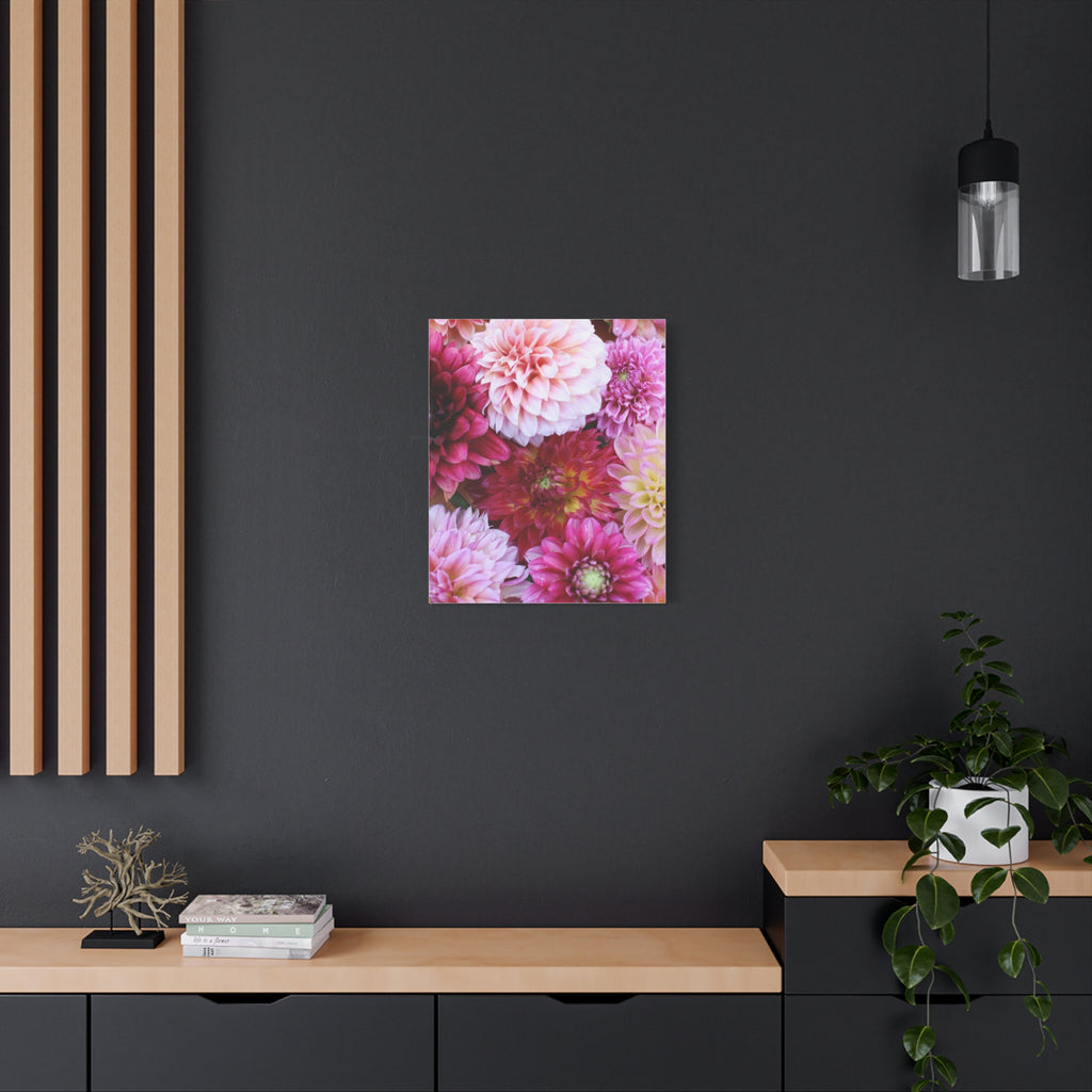 Dahlia Flat Lay Matte Canvas Print