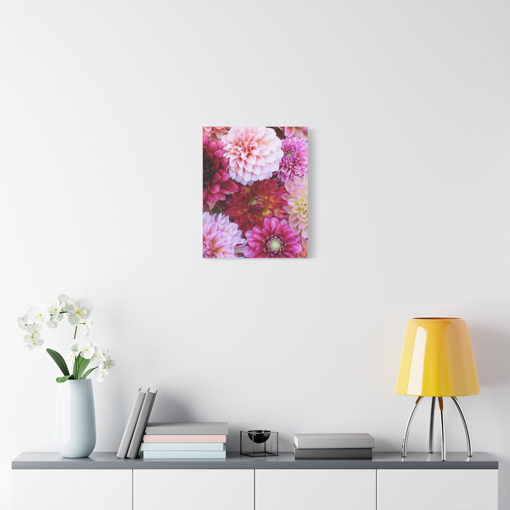 Dahlia Flat Lay Matte Canvas Print