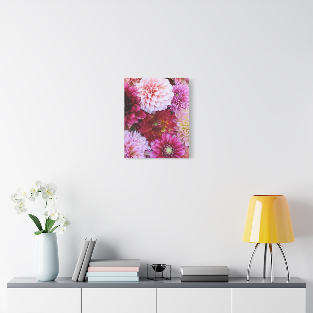 Dahlia Flat Lay Matte Canvas Print