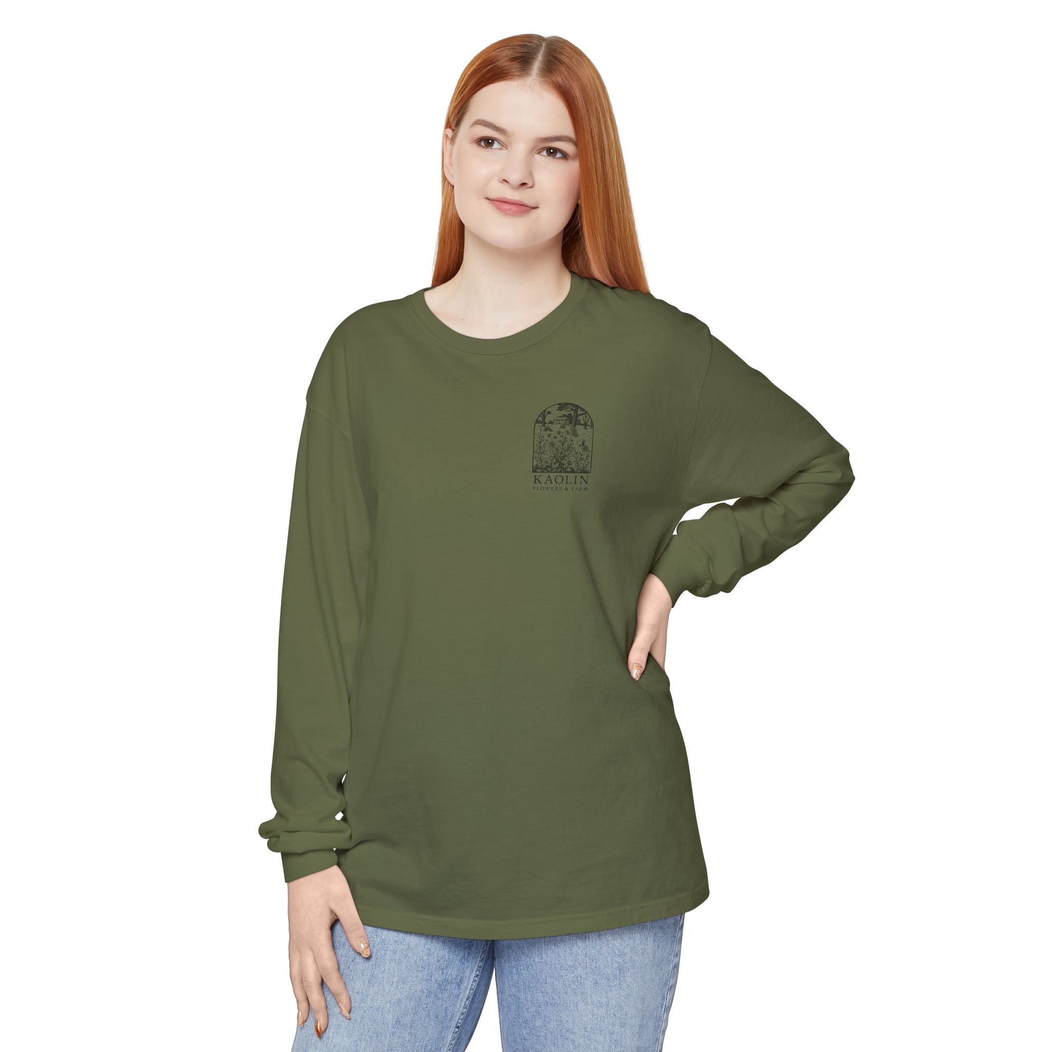 Black Copper Marans Foggy Morning Long Sleeve T-Shirt- Kaolin Flowers and Farm