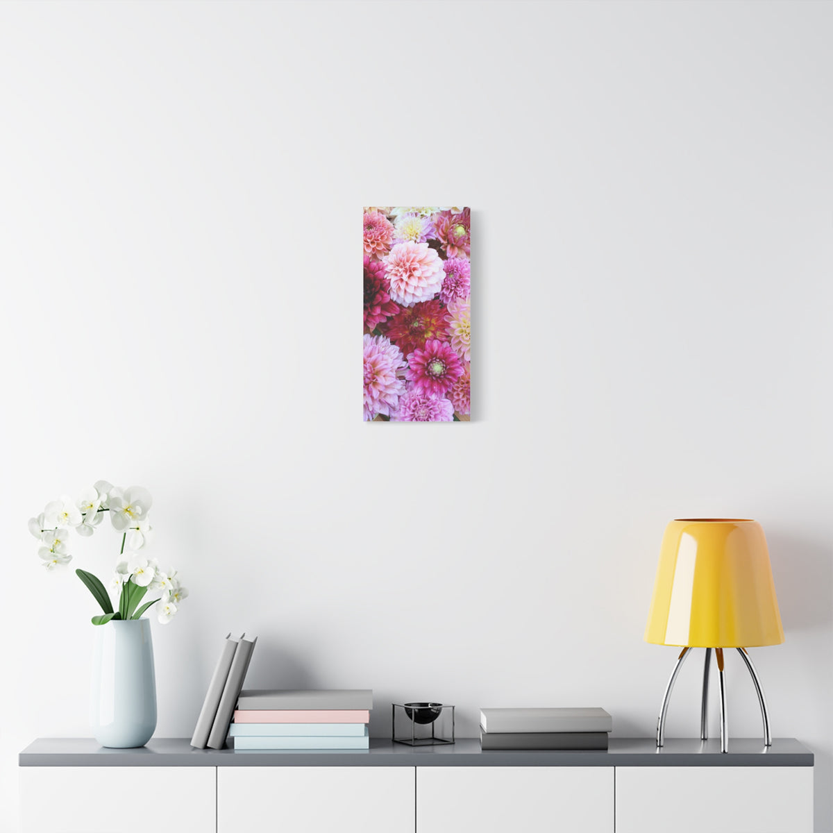 Dahlia Flat Lay Matte Canvas Print