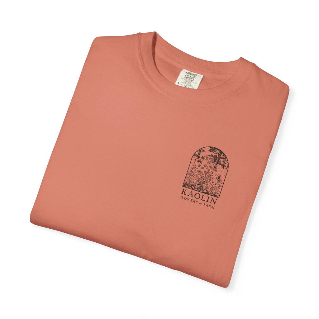 Don’t Make Me Blush Dahlia T-Shirt — Kaolin Flowers and Farm
