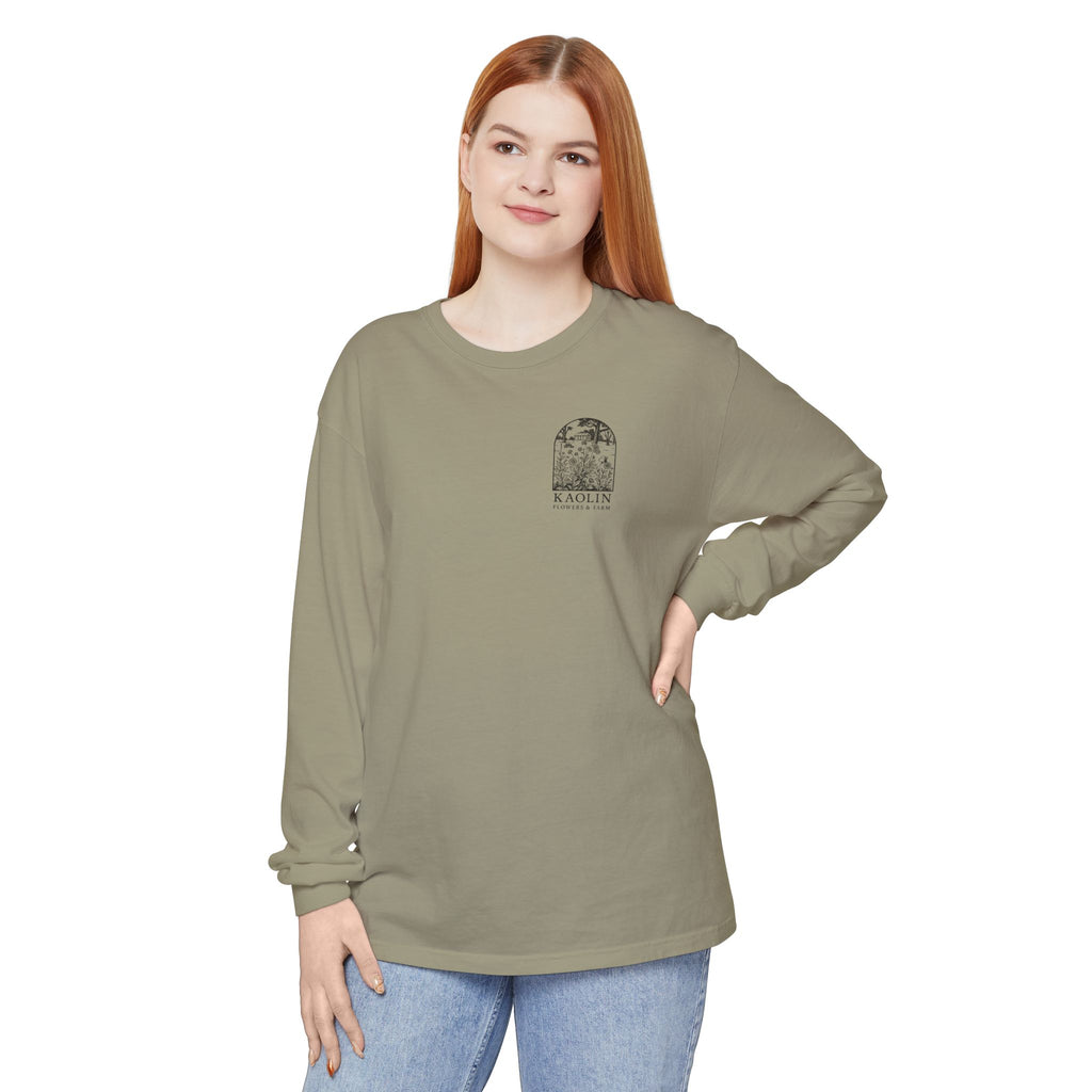 Black Copper Marans Foggy Morning Long Sleeve T-Shirt- Kaolin Flowers and Farm