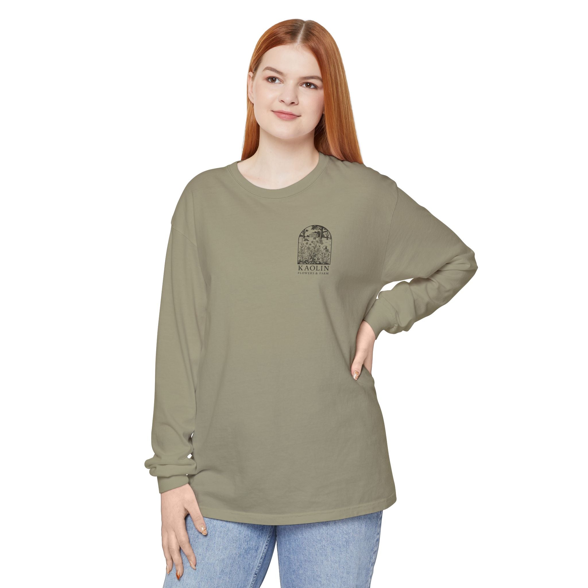 Black Copper Marans Foggy Morning Long Sleeve T-Shirt- Kaolin Flowers and Farm