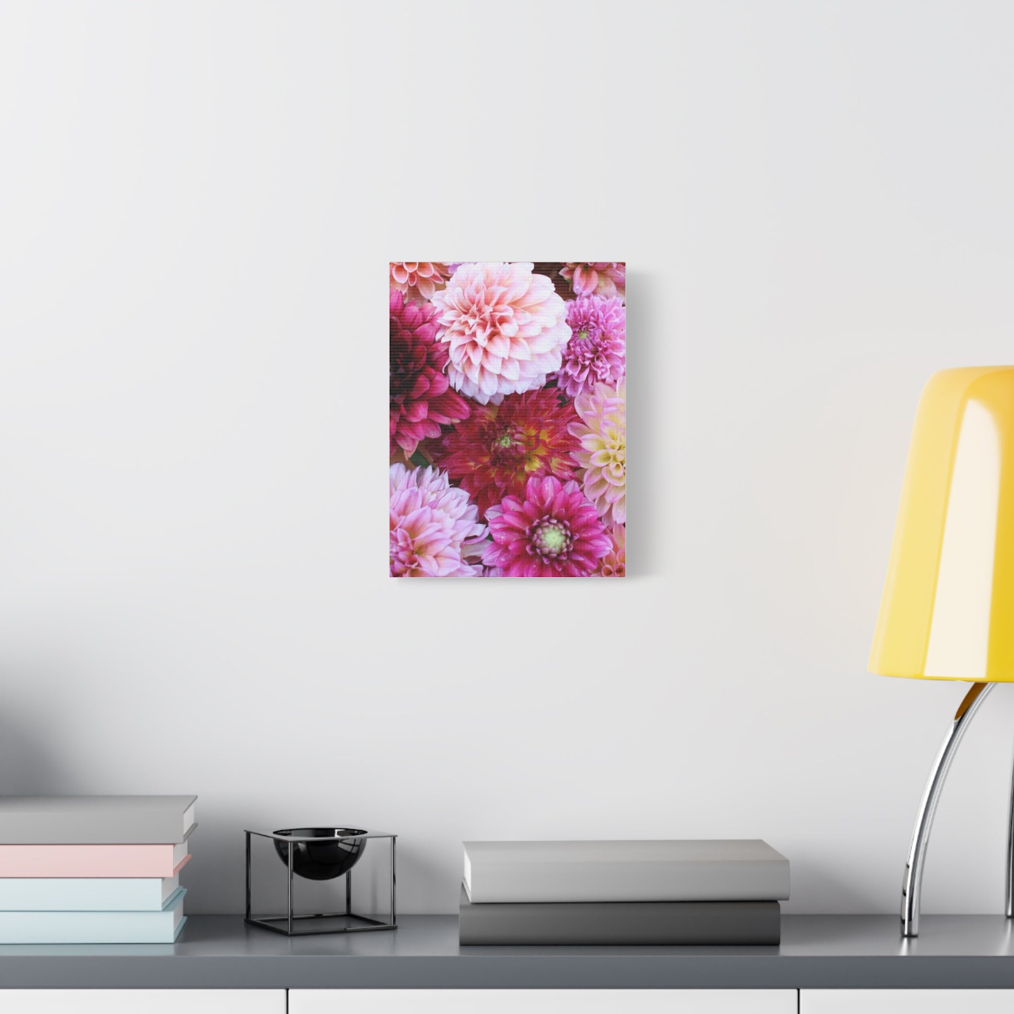 Dahlia Flat Lay Matte Canvas Print