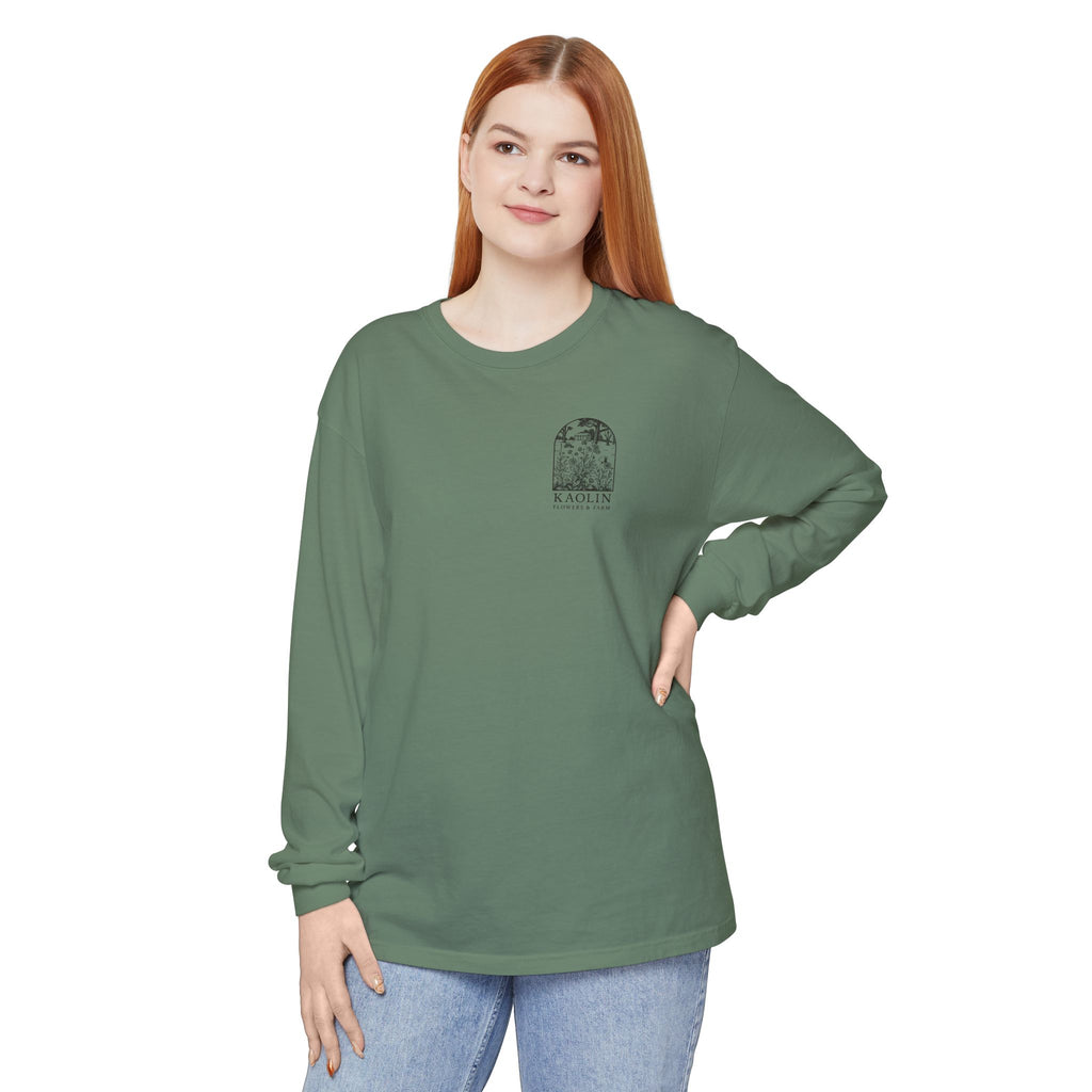 Black Copper Marans Foggy Morning Long Sleeve T-Shirt- Kaolin Flowers and Farm