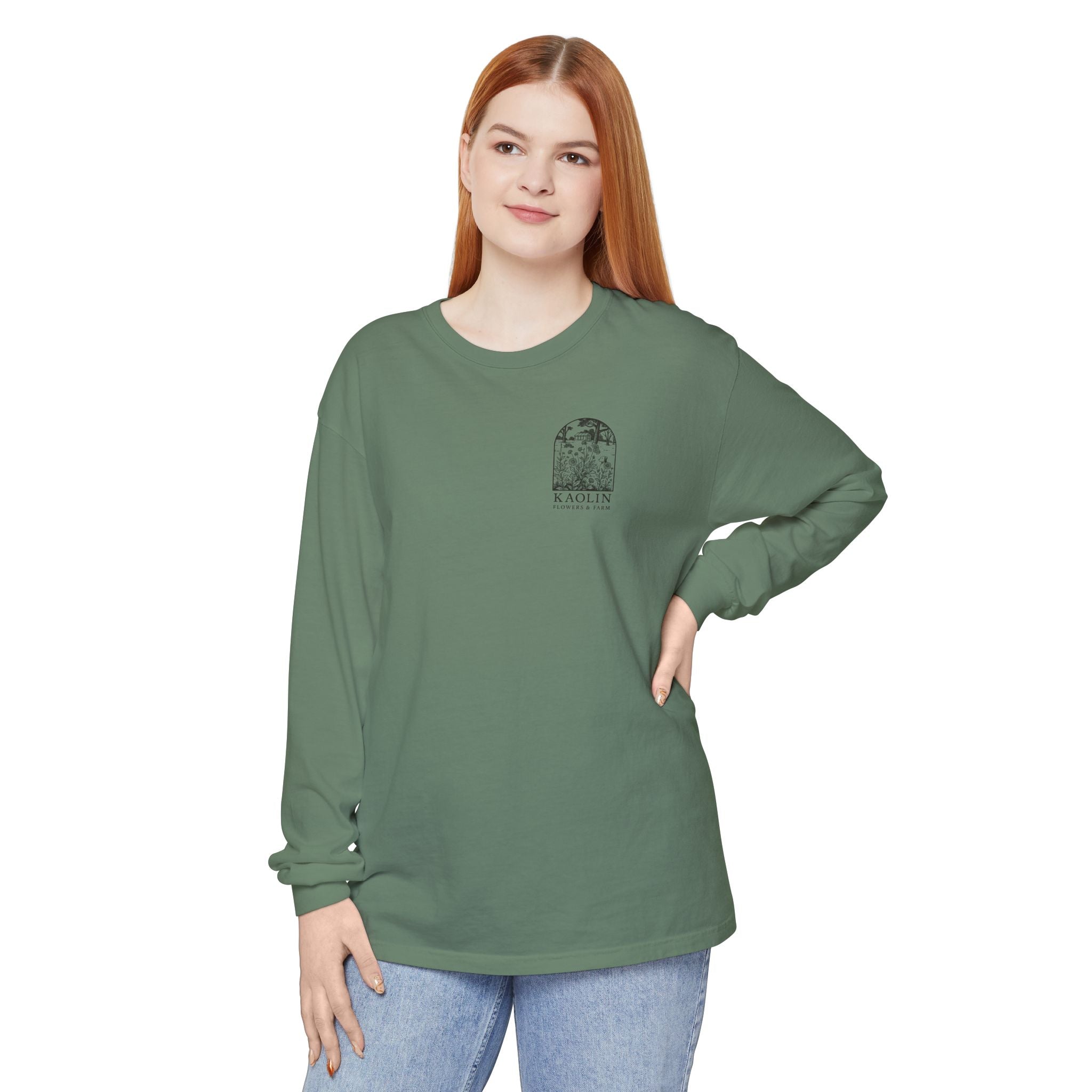 Black Copper Marans Foggy Morning Long Sleeve T-Shirt- Kaolin Flowers and Farm