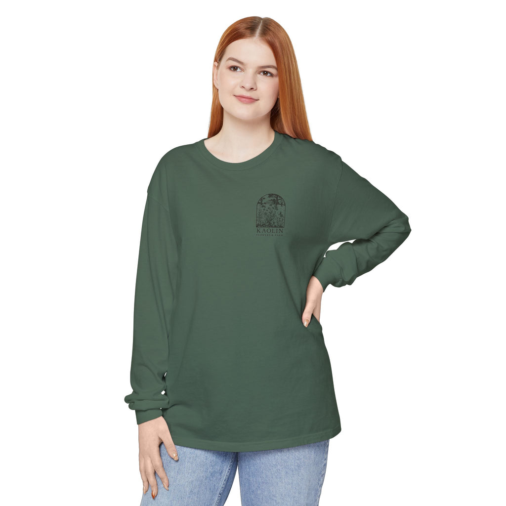 Black Copper Marans Foggy Morning Long Sleeve T-Shirt- Kaolin Flowers and Farm