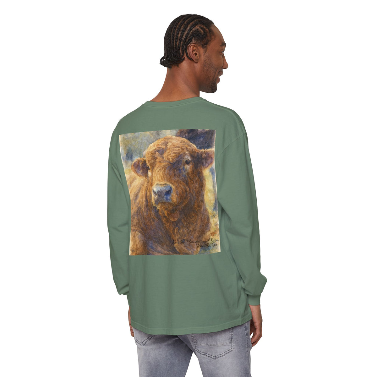 Kaolin Flowers and Farm DJ Mascot- Long Sleeve T-Shirt