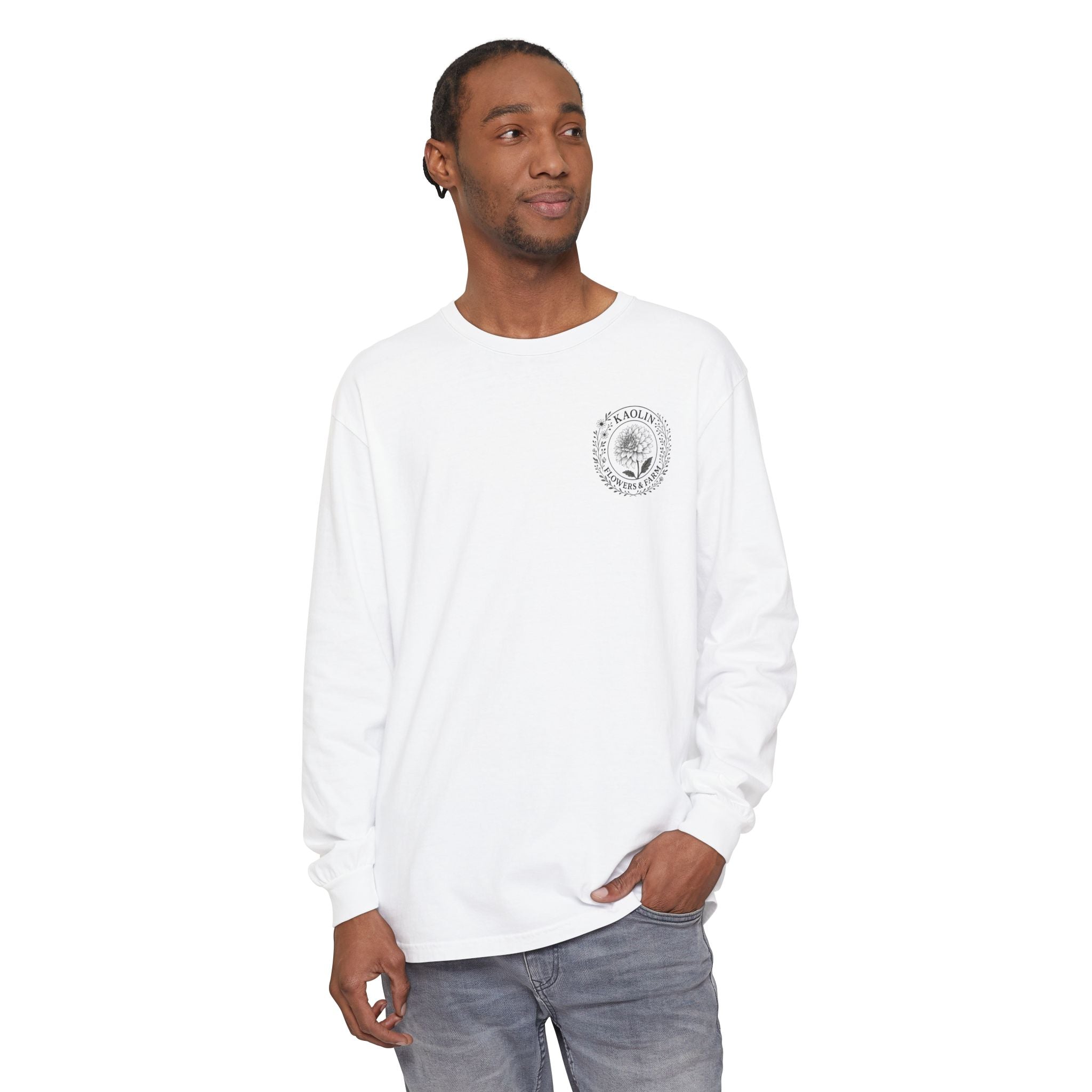 Kaolin Flowers and Farm DJ Mascot- Long Sleeve T-Shirt