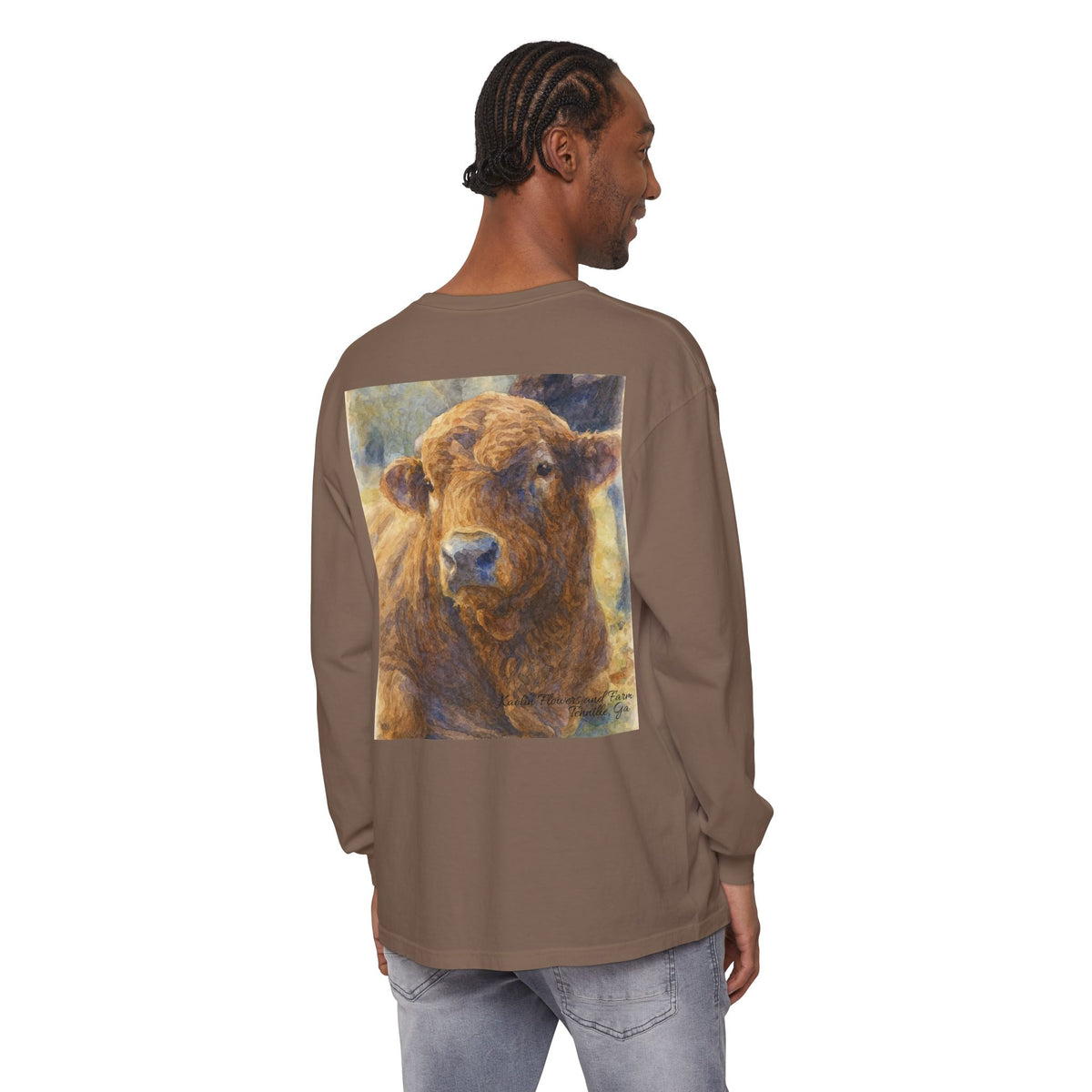 Kaolin Flowers and Farm DJ Mascot- Long Sleeve T-Shirt