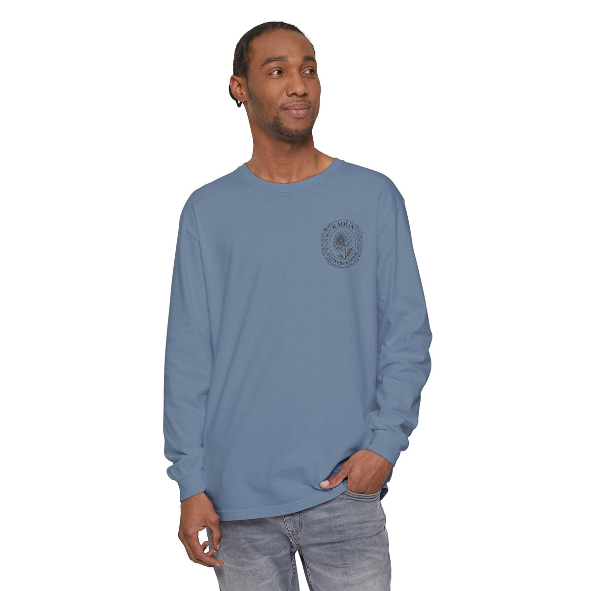 Kaolin Flowers and Farm DJ Mascot- Long Sleeve T-Shirt