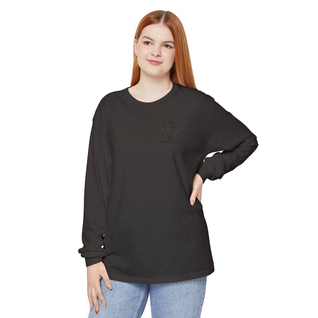 Black Copper Marans Foggy Morning Long Sleeve T-Shirt- Kaolin Flowers and Farm