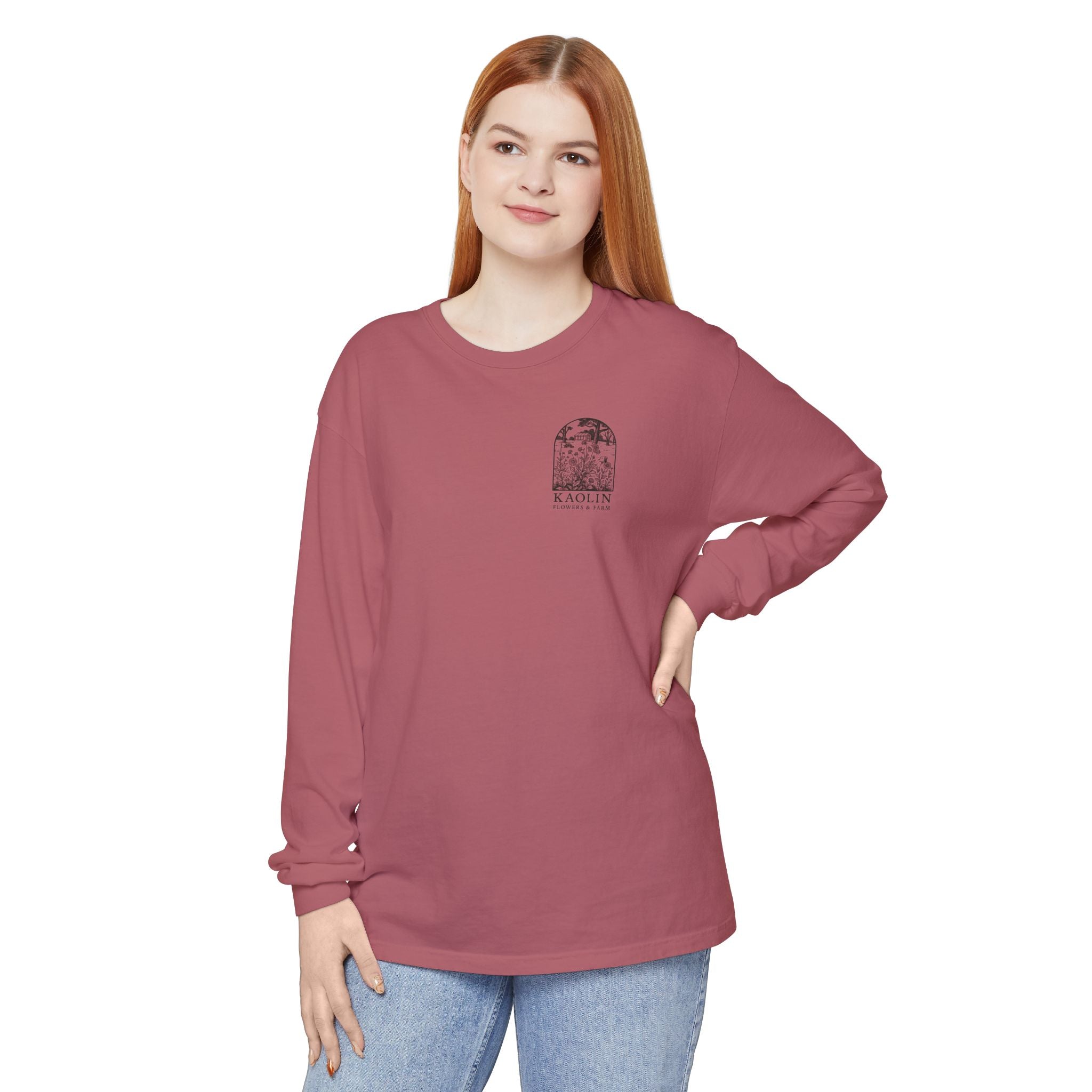 Black Copper Marans Foggy Morning Long Sleeve T-Shirt- Kaolin Flowers and Farm