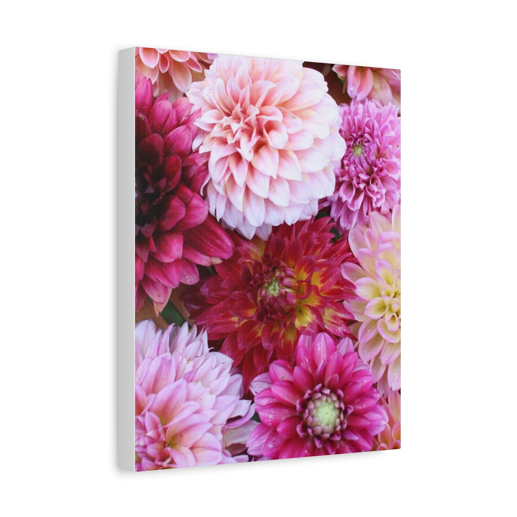 Dahlia Flat Lay Matte Canvas Print