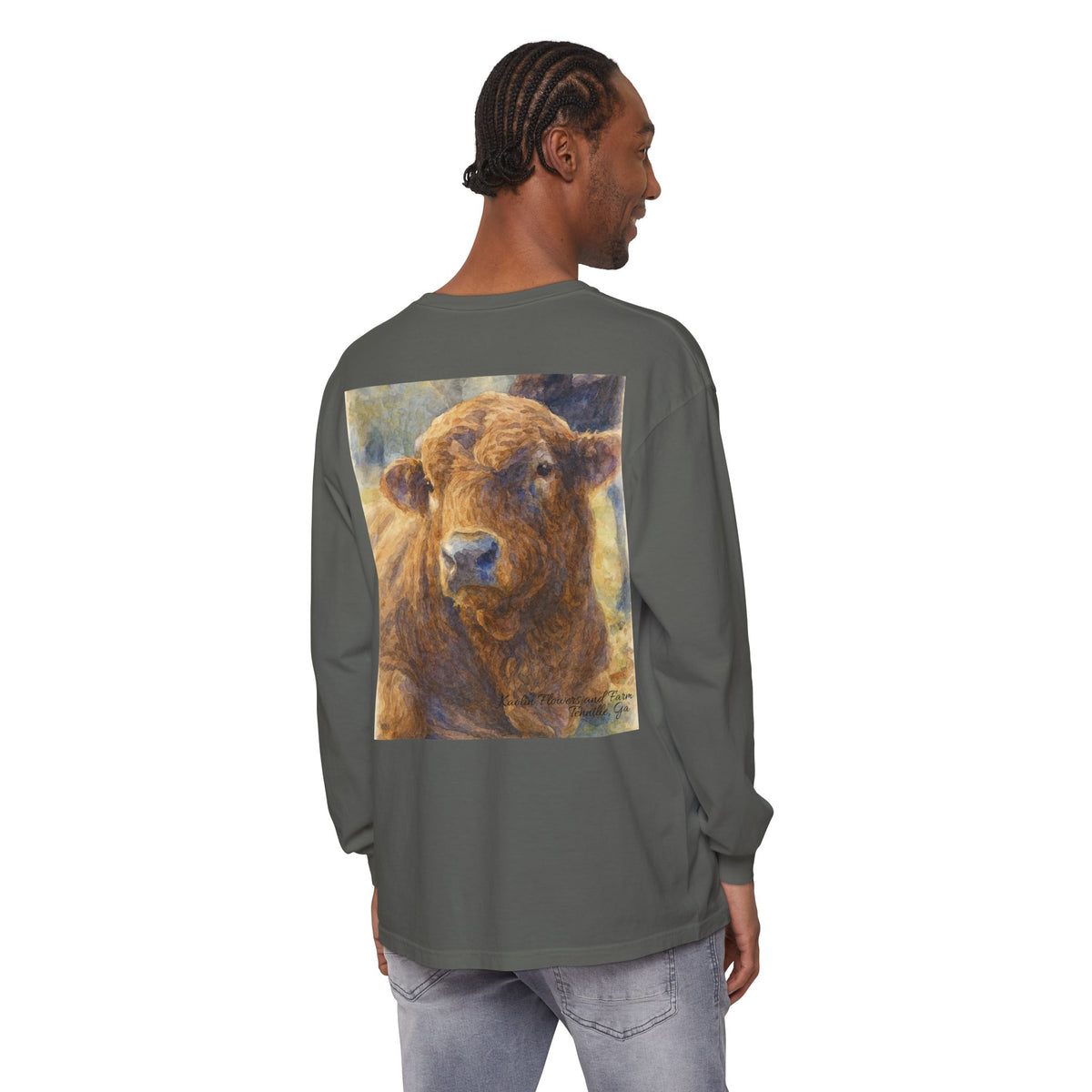 Kaolin Flowers and Farm DJ Mascot- Long Sleeve T-Shirt