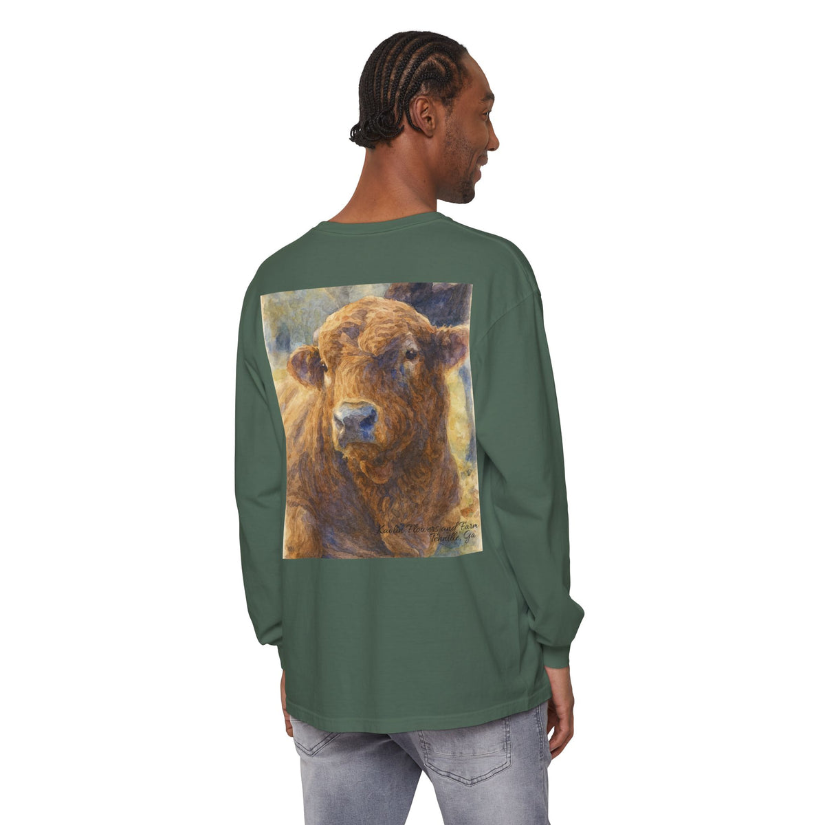 Kaolin Flowers and Farm DJ Mascot- Long Sleeve T-Shirt