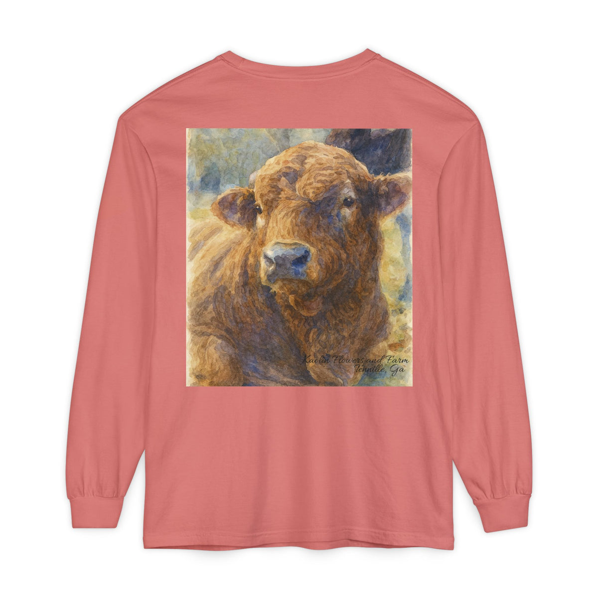 Kaolin Flowers and Farm DJ Mascot- Long Sleeve T-Shirt
