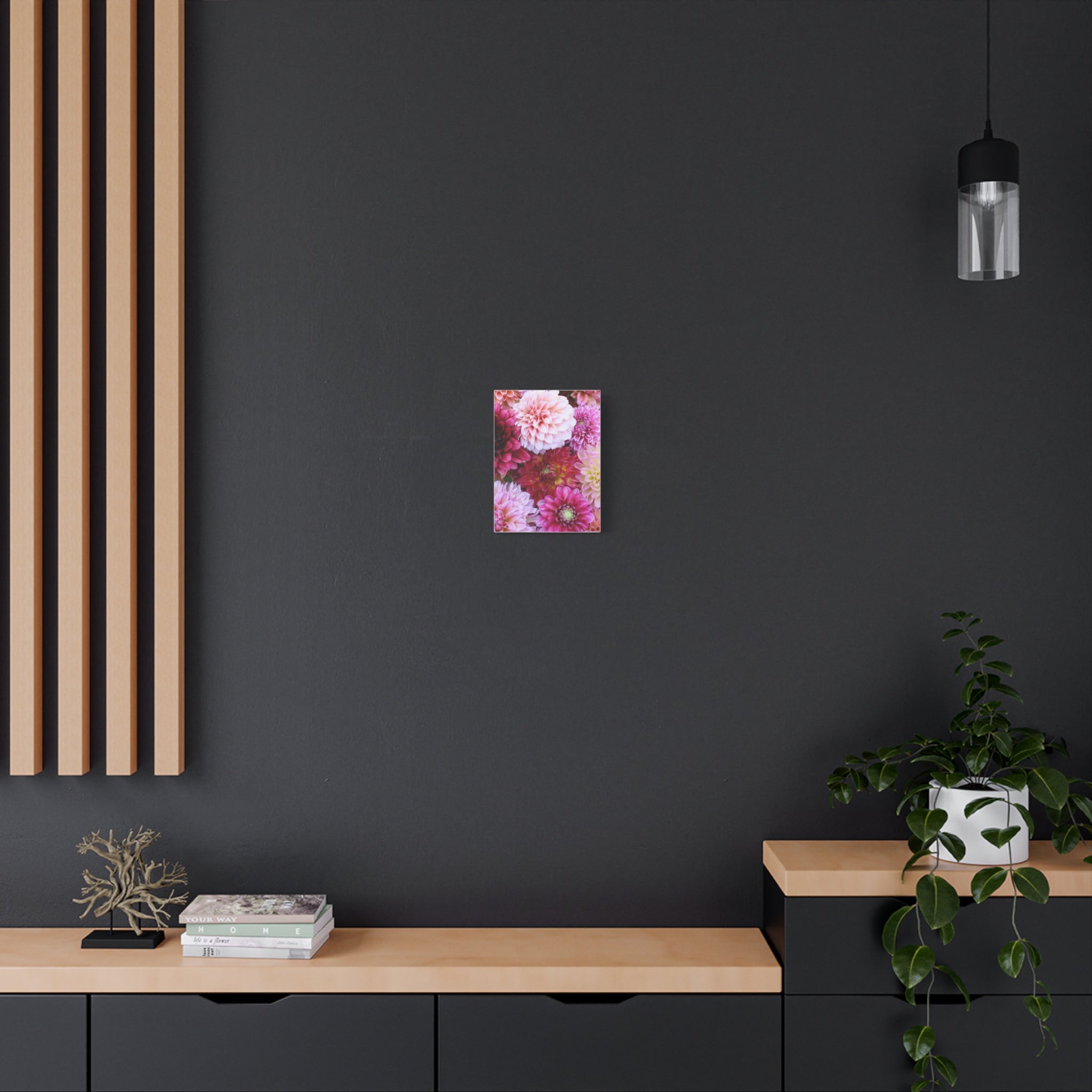 Dahlia Flat Lay Matte Canvas Print