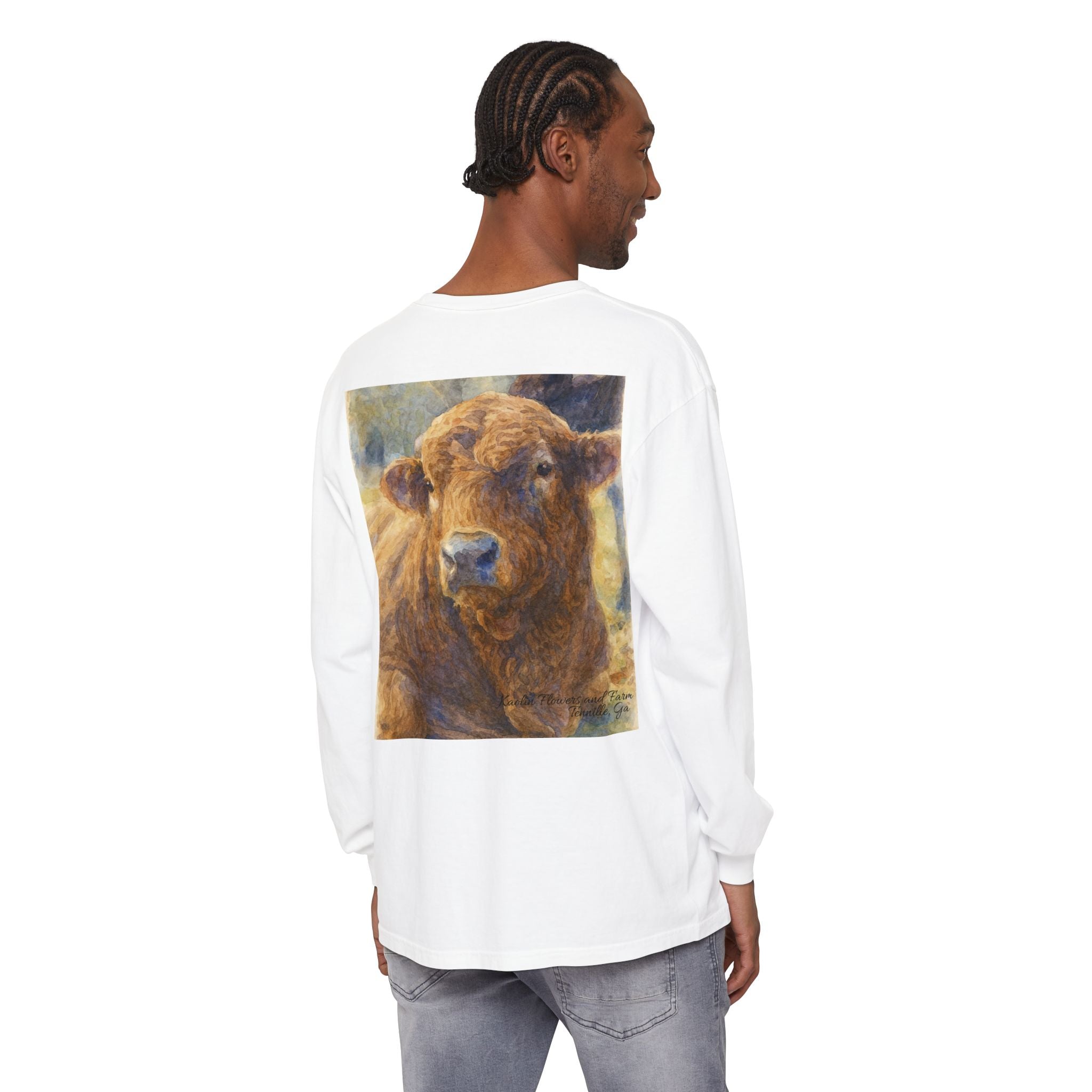 Kaolin Flowers and Farm DJ Mascot- Long Sleeve T-Shirt