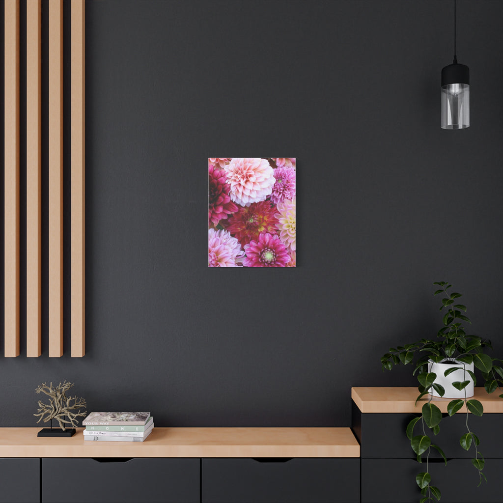 Dahlia Flat Lay Matte Canvas Print
