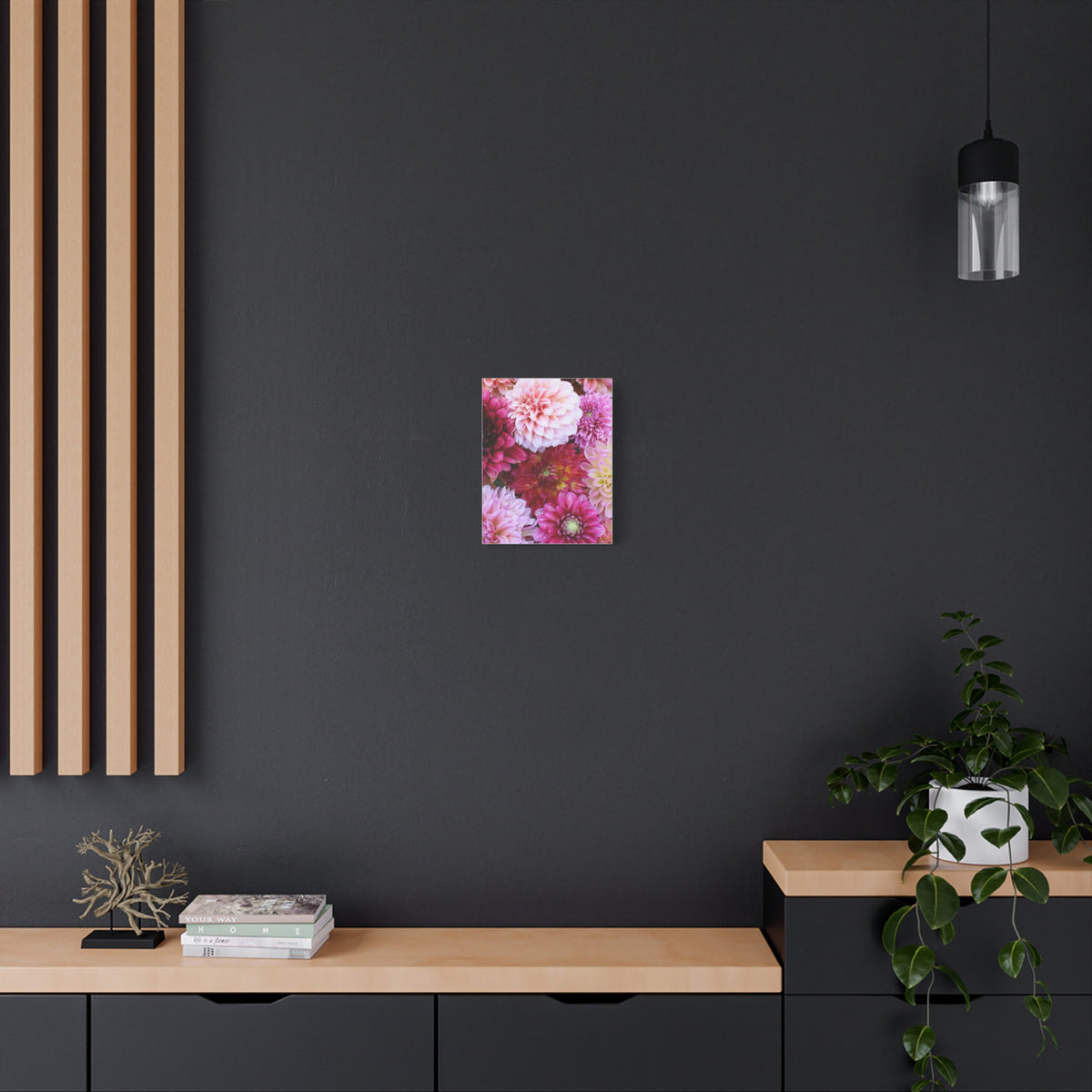 Dahlia Flat Lay Matte Canvas Print