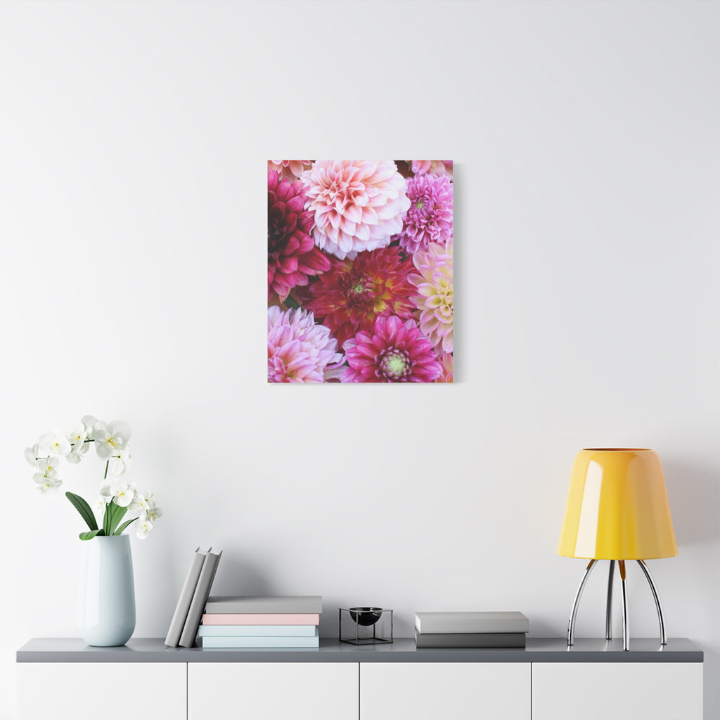 Dahlia Flat Lay Matte Canvas Print