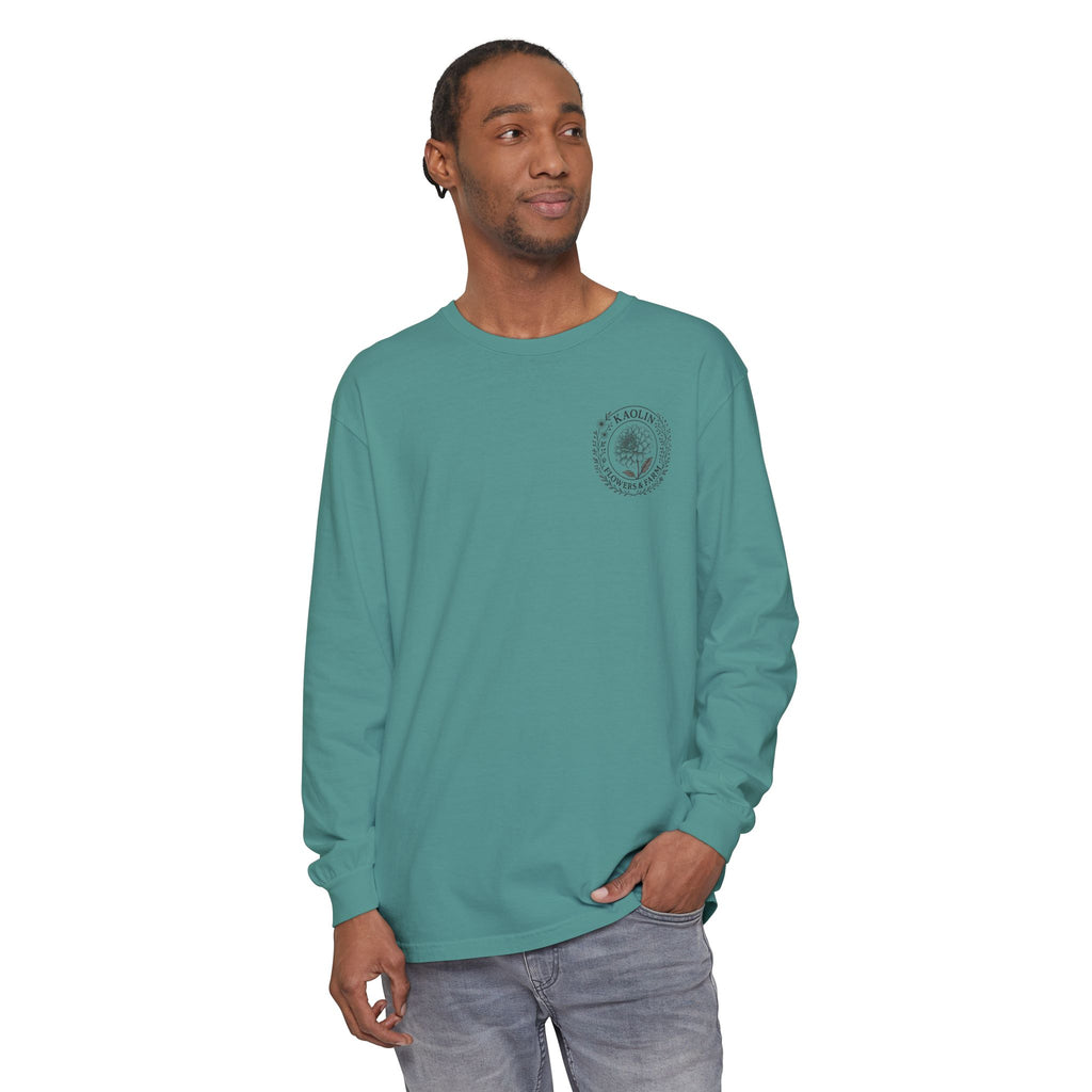 Kaolin Flowers and Farm DJ Mascot- Long Sleeve T-Shirt