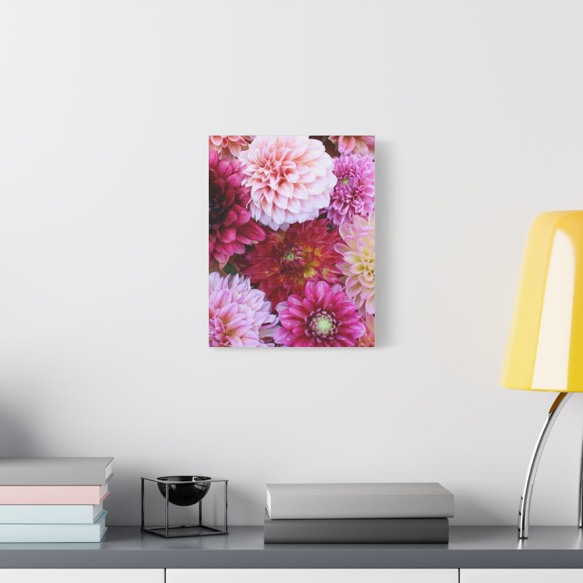 Dahlia Flat Lay Matte Canvas Print