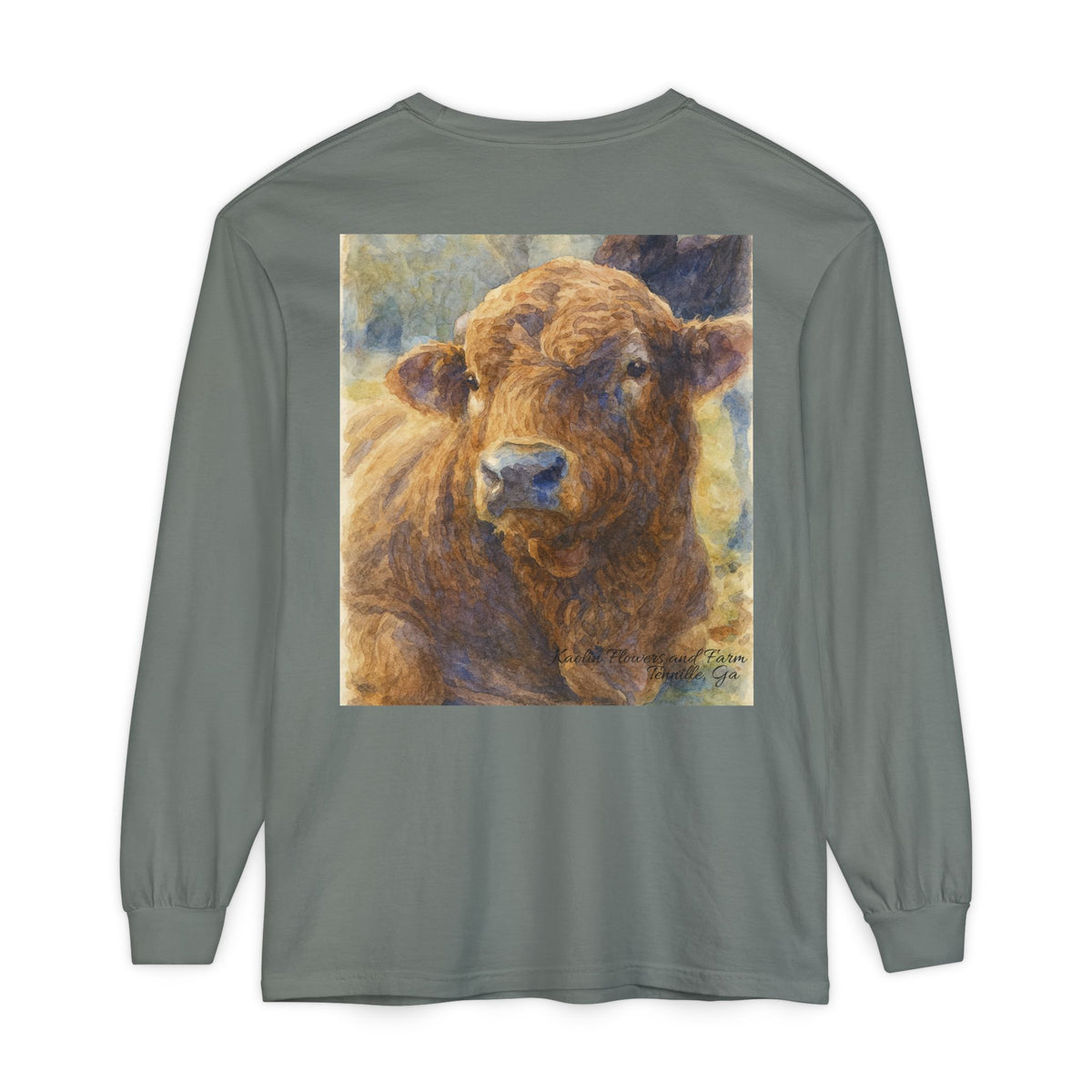 Kaolin Flowers and Farm DJ Mascot- Long Sleeve T-Shirt