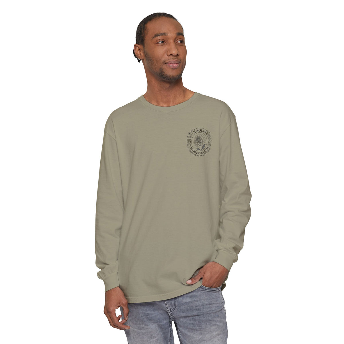 Kaolin Flowers and Farm DJ Mascot- Long Sleeve T-Shirt