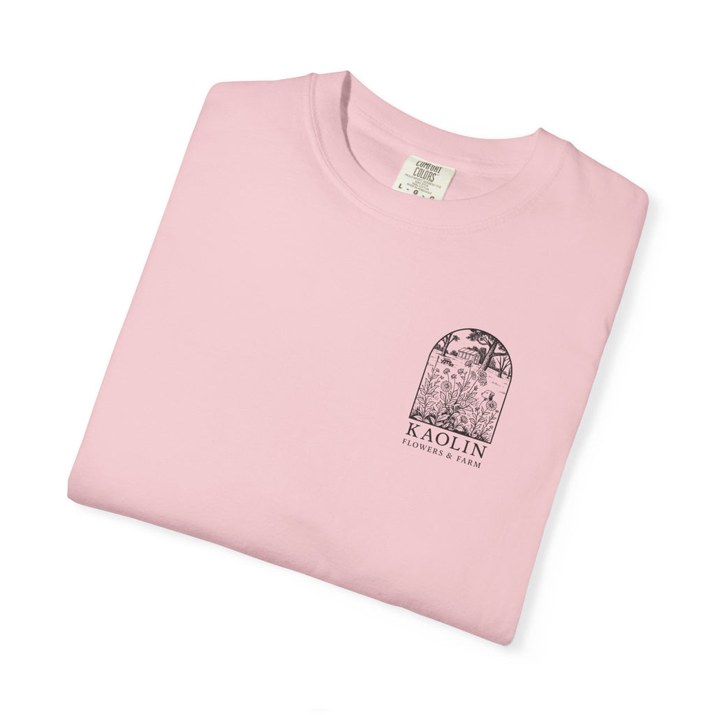 Don’t Make Me Blush Dahlia T-Shirt — Kaolin Flowers and Farm