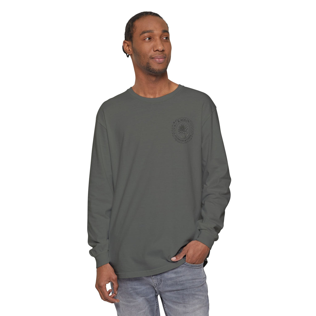 Kaolin Flowers and Farm DJ Mascot- Long Sleeve T-Shirt