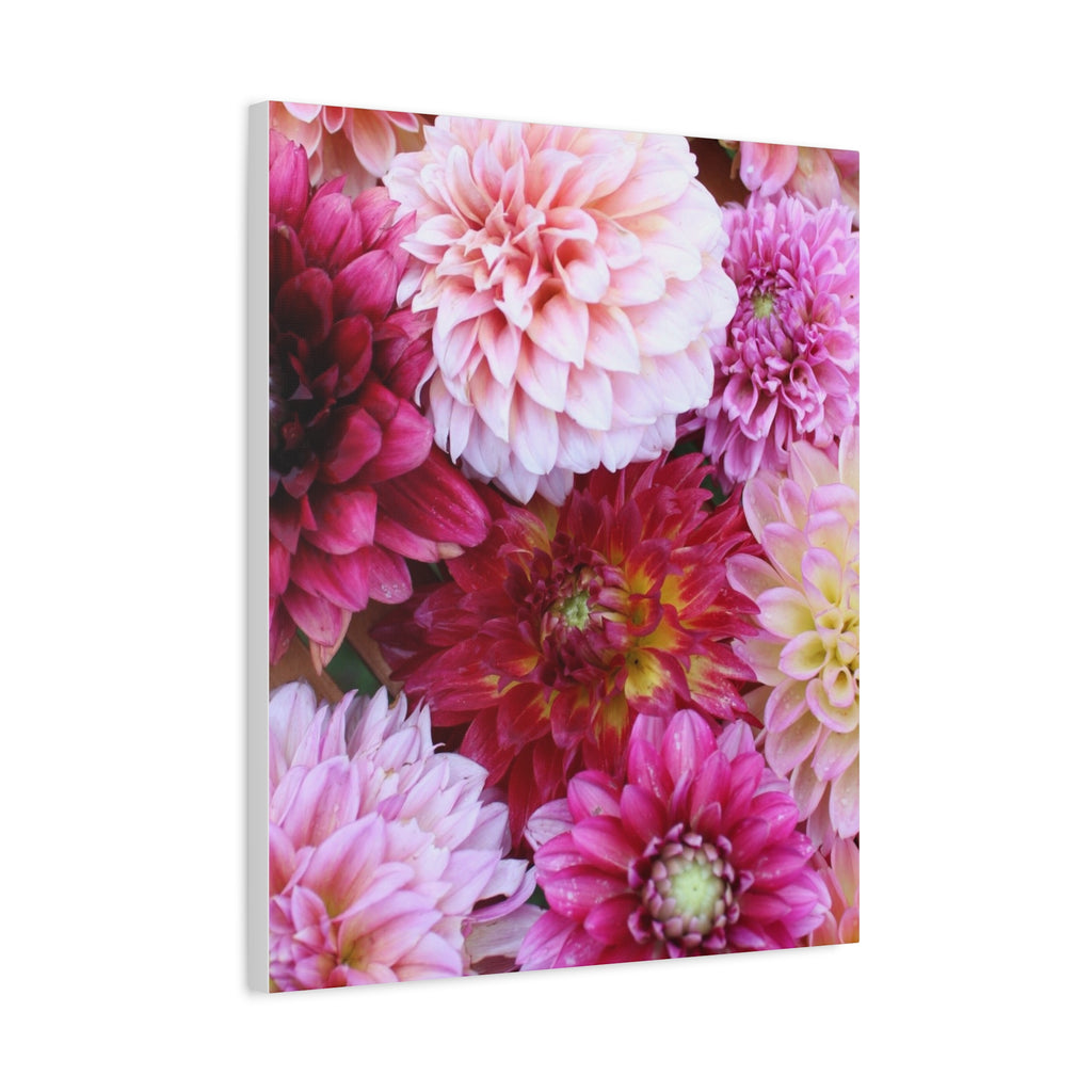 Dahlia Flat Lay Matte Canvas Print
