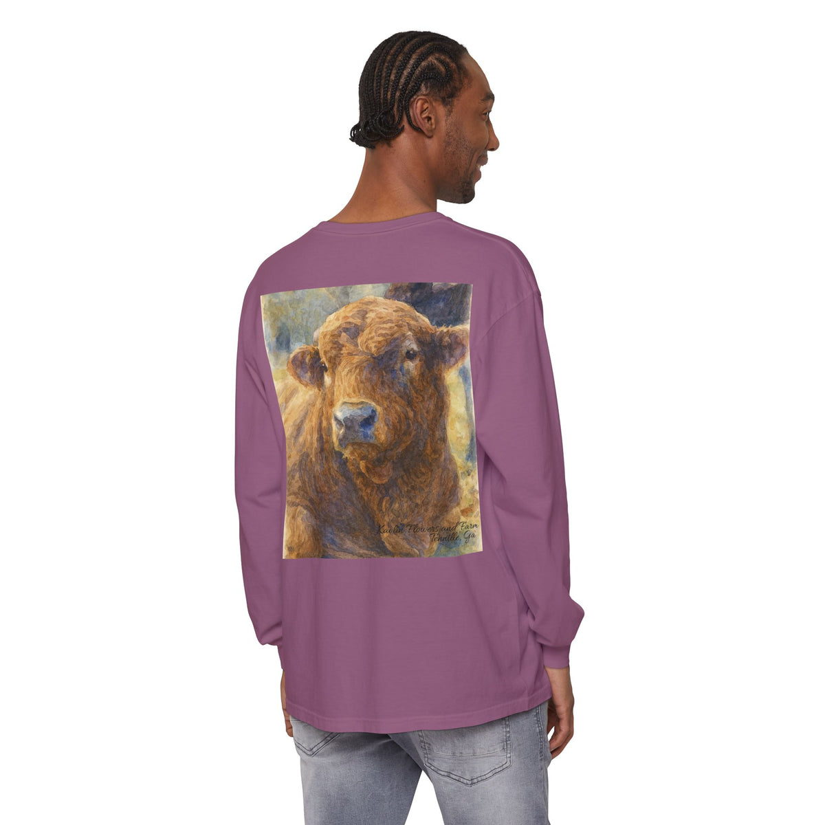 Kaolin Flowers and Farm DJ Mascot- Long Sleeve T-Shirt