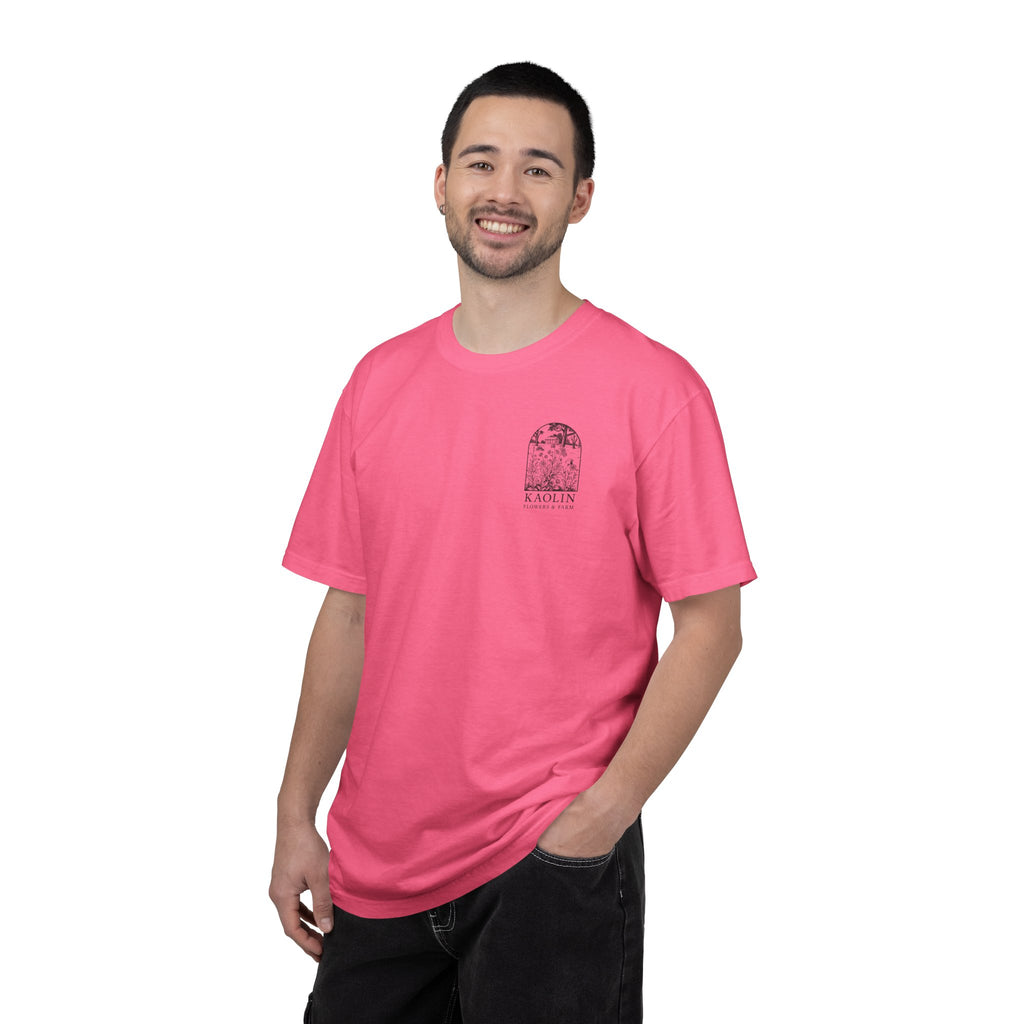 Don’t Make Me Blush Dahlia T-Shirt — Kaolin Flowers and Farm