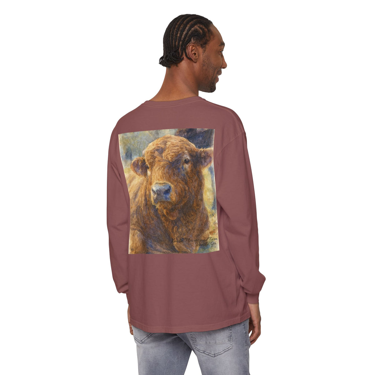 Kaolin Flowers and Farm DJ Mascot- Long Sleeve T-Shirt