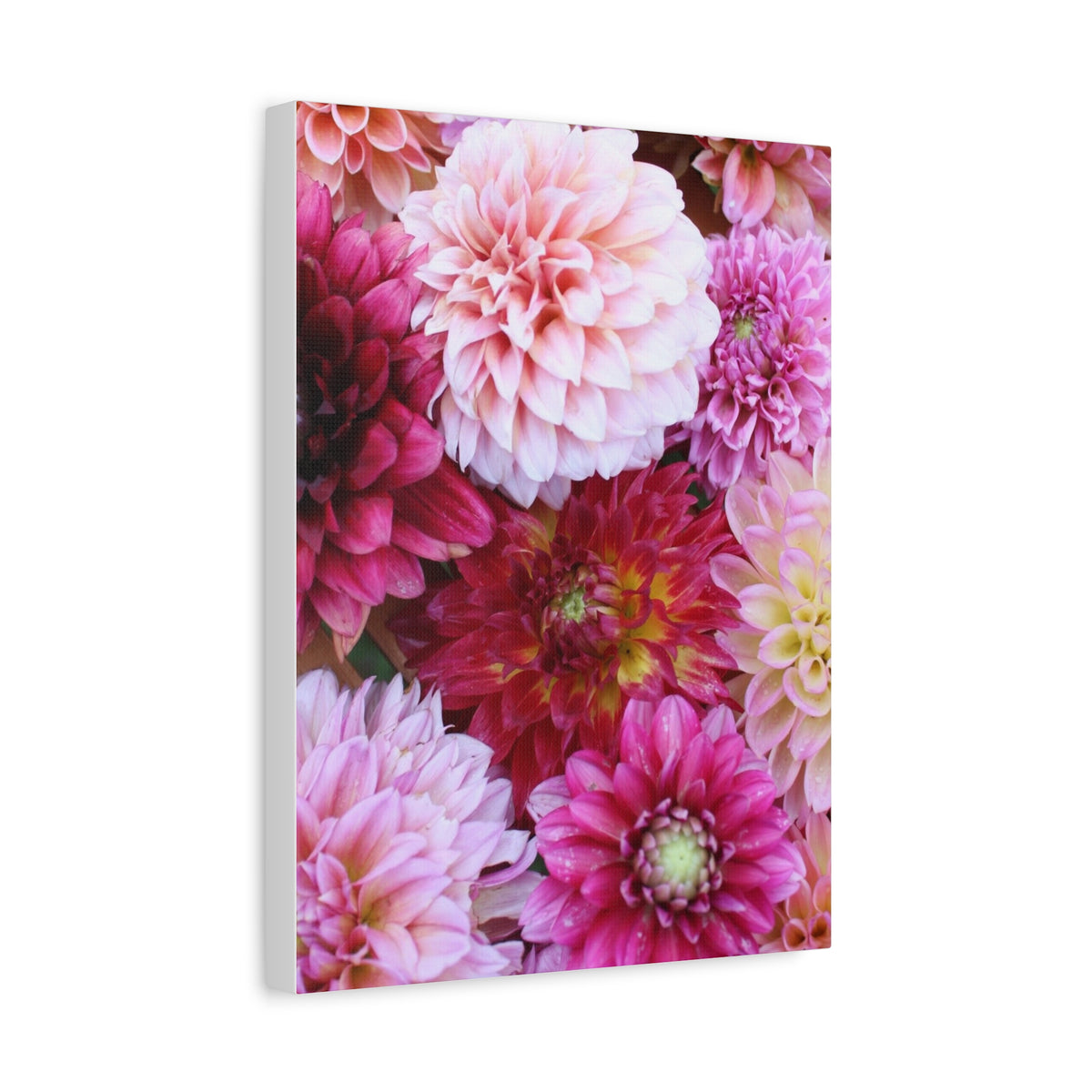 Dahlia Flat Lay Matte Canvas Print