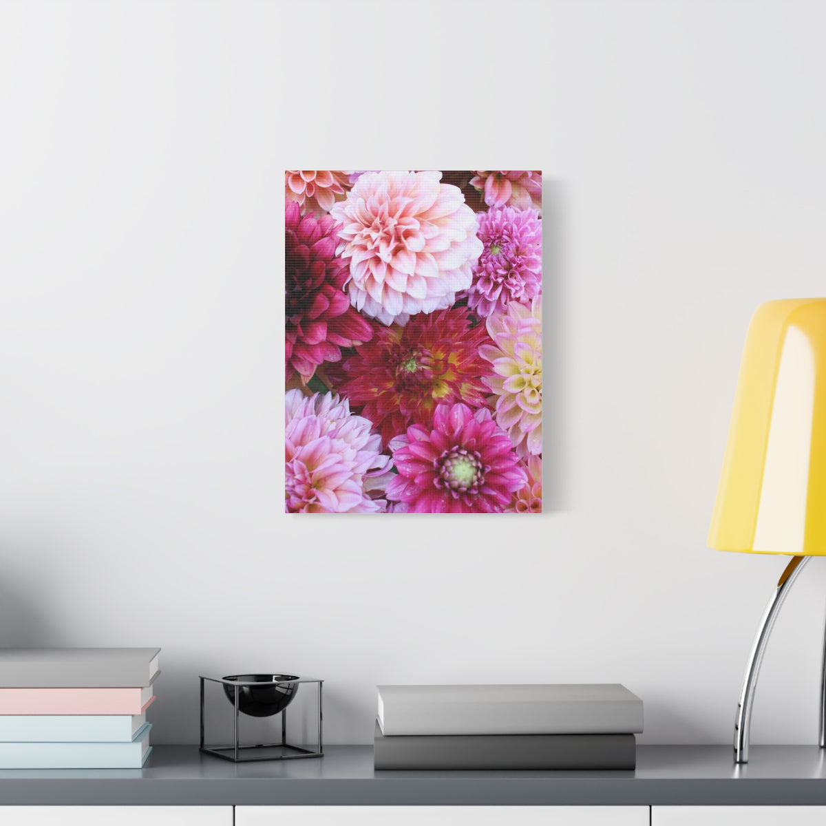 Dahlia Flat Lay Matte Canvas Print