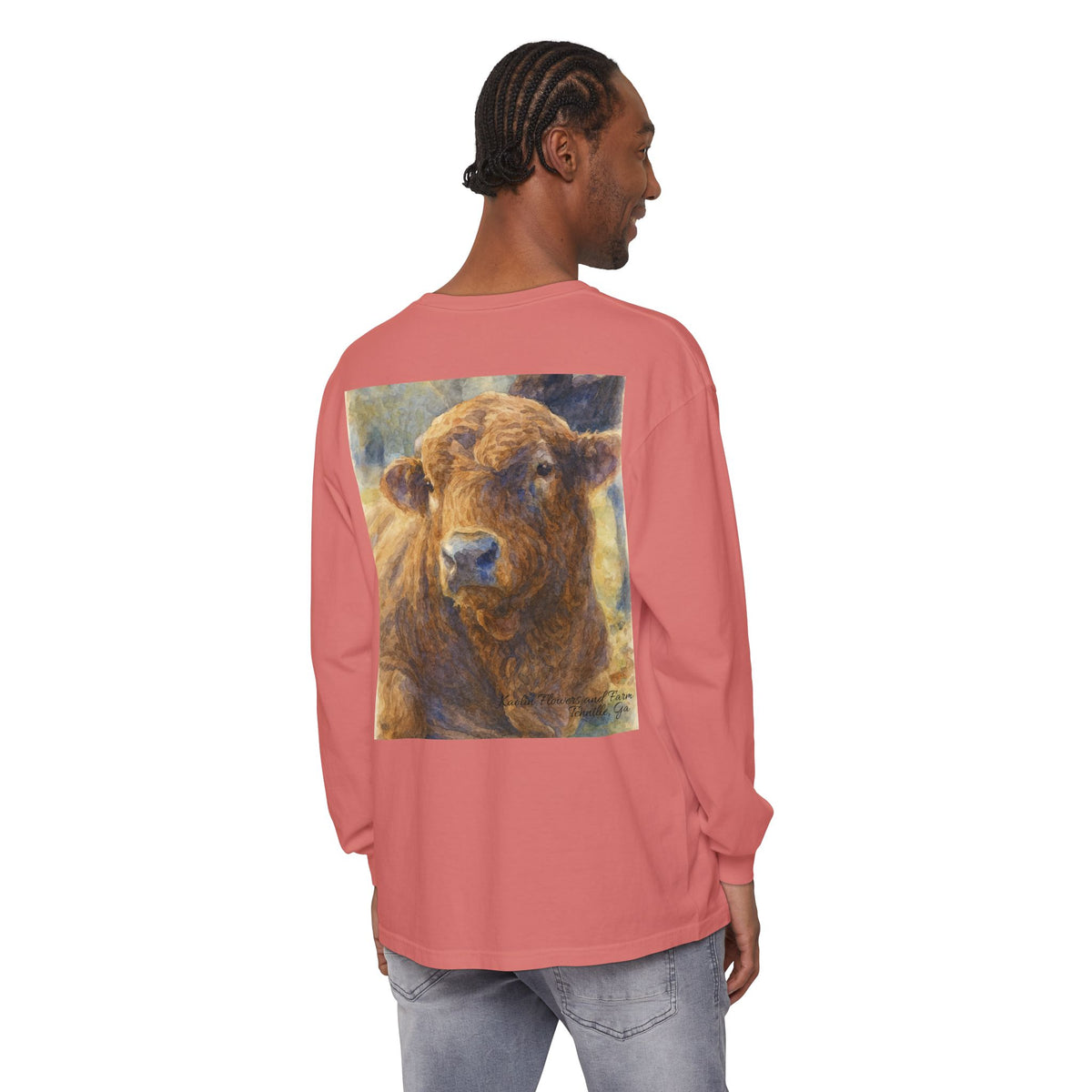 Kaolin Flowers and Farm DJ Mascot- Long Sleeve T-Shirt