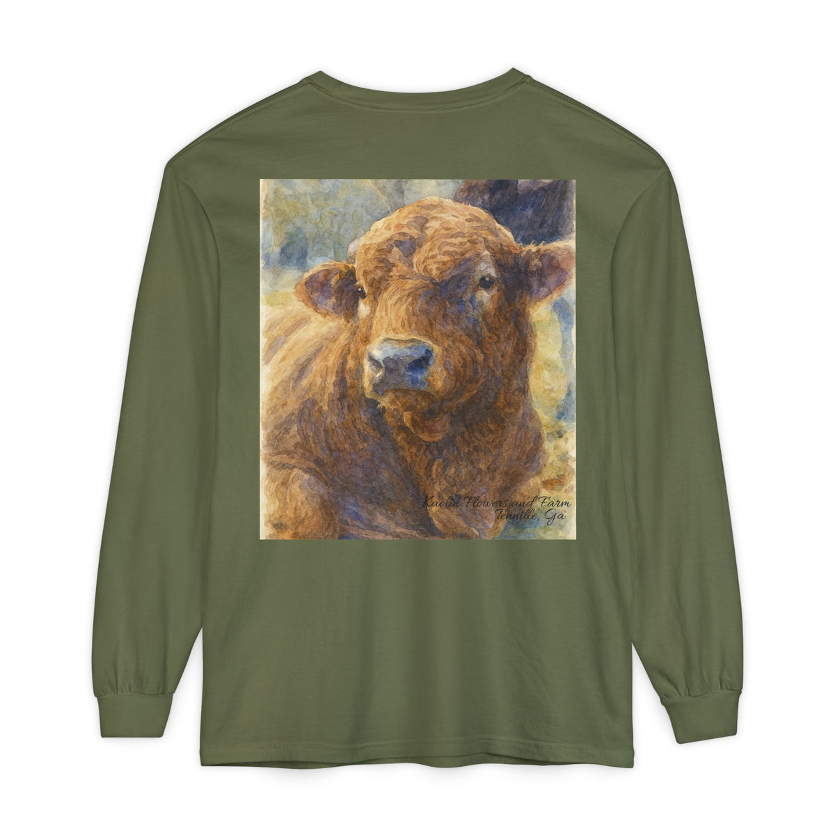 Kaolin Flowers and Farm DJ Mascot- Long Sleeve T-Shirt