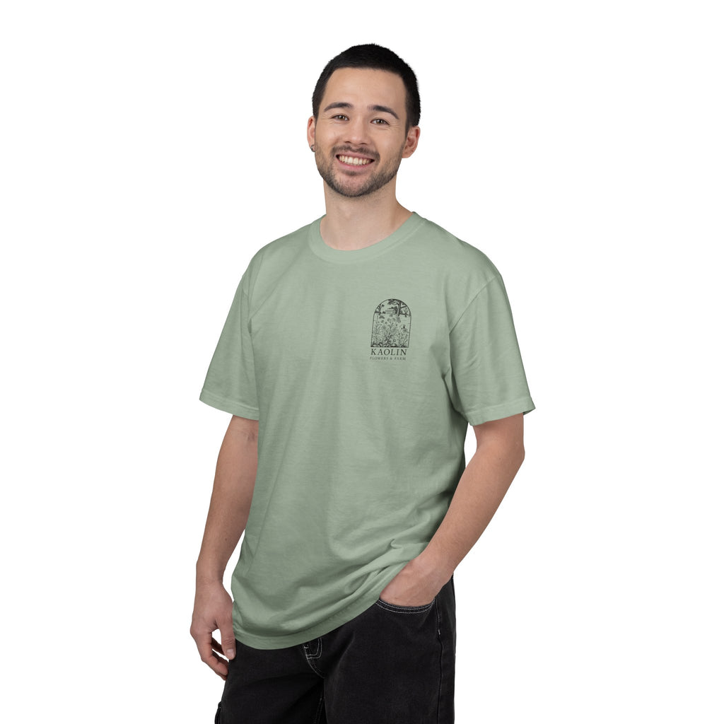 Don’t Make Me Blush Dahlia T-Shirt — Kaolin Flowers and Farm