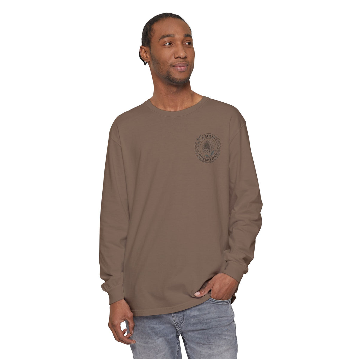 Kaolin Flowers and Farm DJ Mascot- Long Sleeve T-Shirt